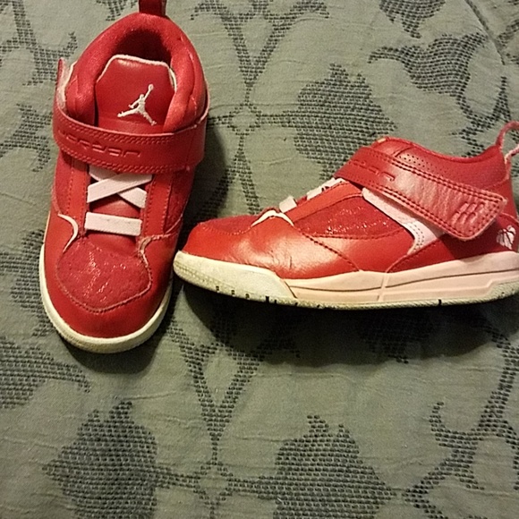 shiny red jordans